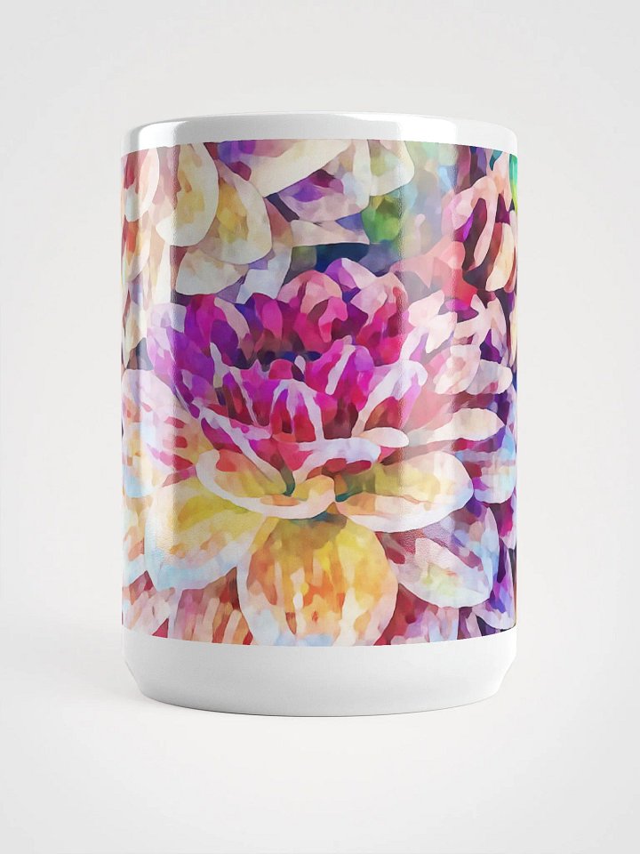 Abstract Graphic | White Coffee Mug | Painted Dahlias Floral product image (2)