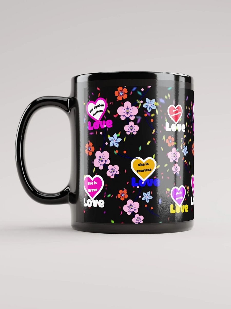 Love & Flowers Black Glossy Mug product image (12)
