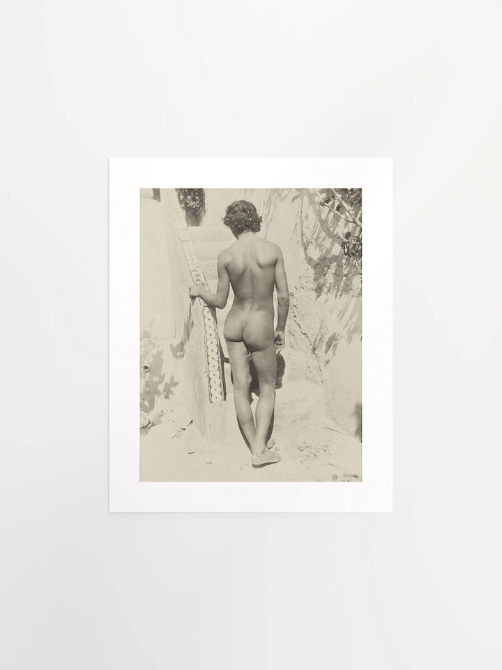 Nude Youth At Staircase By Wilhelm Von Gloeden (c. 1890) - Print product image (1)