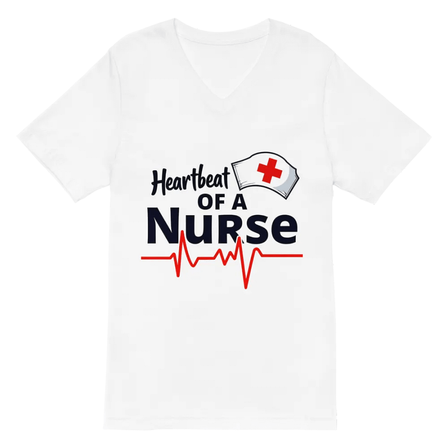 Heartbeat of a Nurse V-Neck Tee product image (2)
