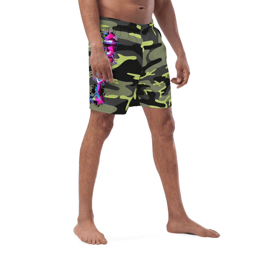 Neon Camo Splash Swim Trunks product image (8)