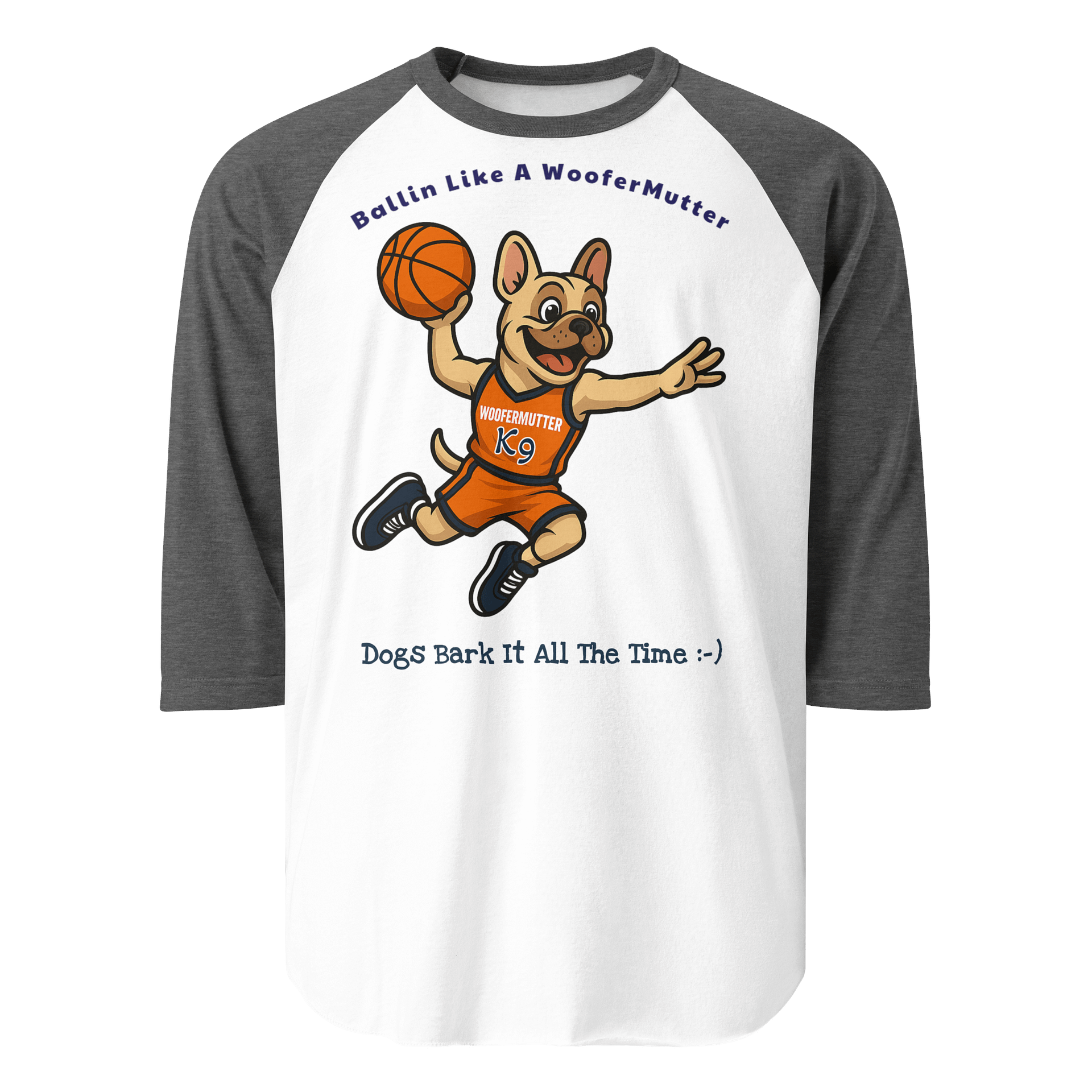 French Bulldog Unisex 3/4 Sleeve Raglan Shirt product image (13)