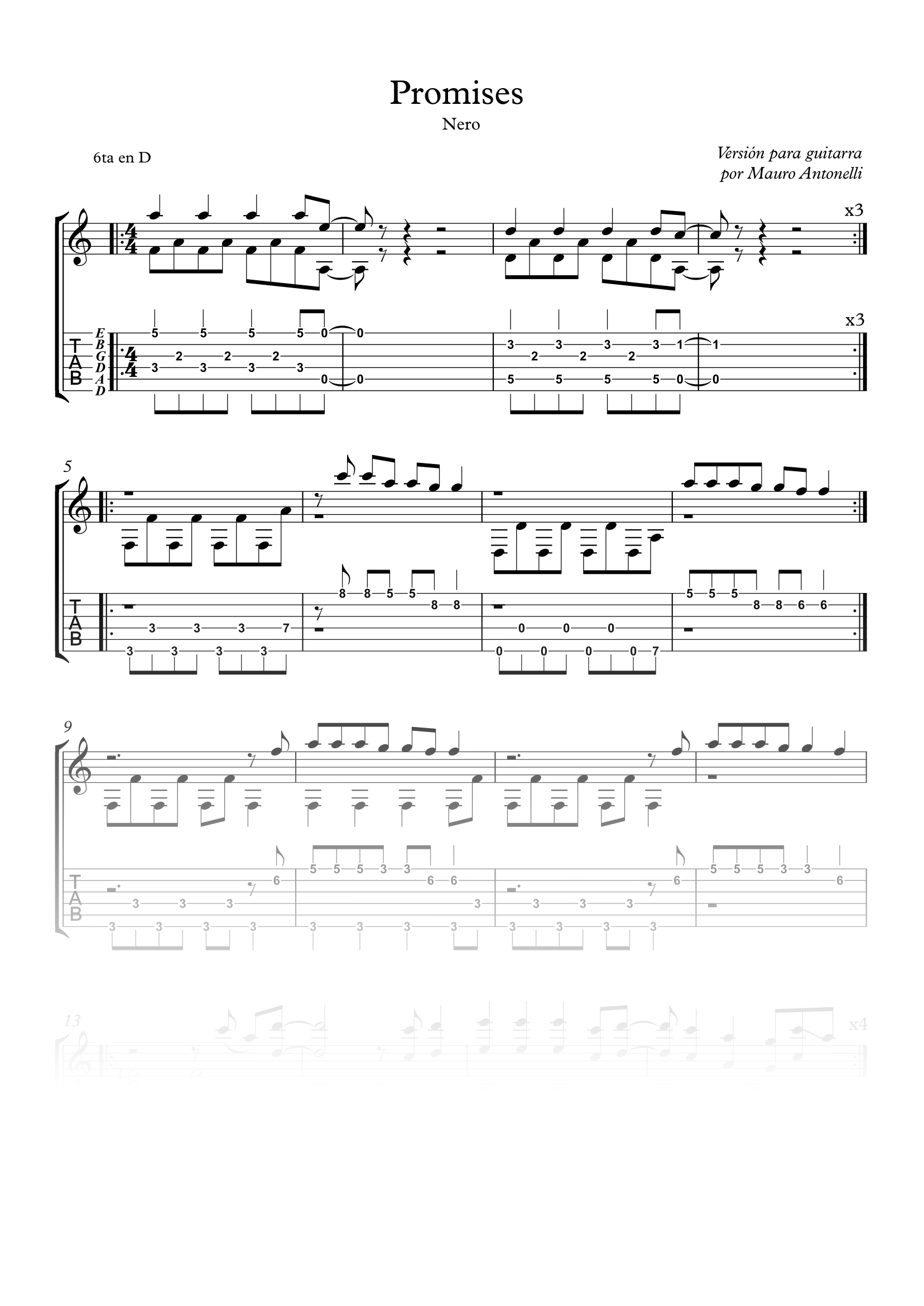 Promises - Partitura + Tabs + Backing product image (1)