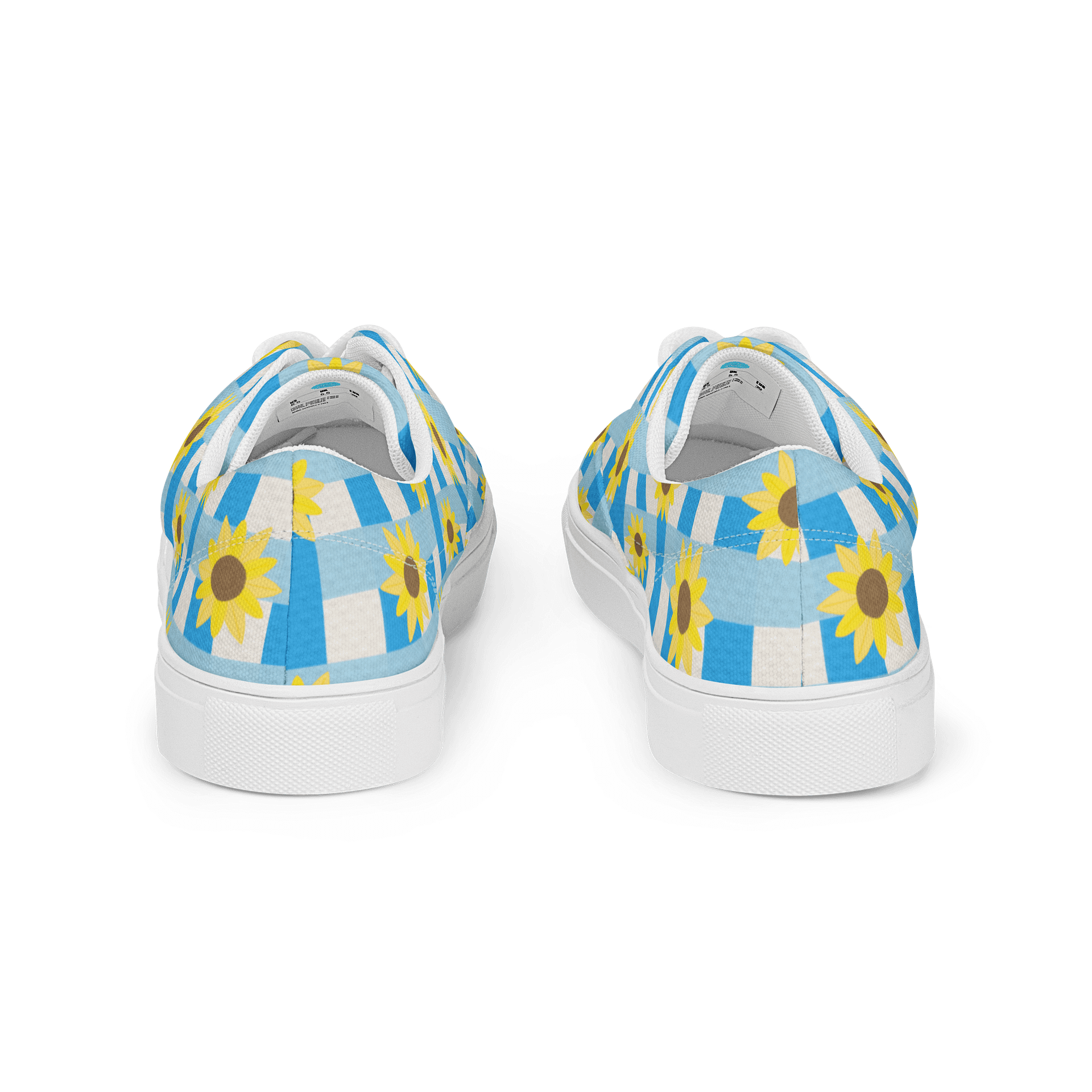 Sunflower Gingham Pattern Lace-Up Shoes in Blue product image (5)