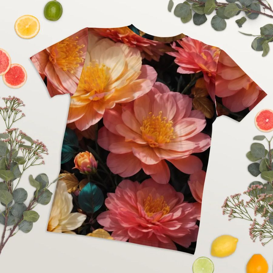 Ebony Blossom : Subtle Petal Print Tees product image (6)