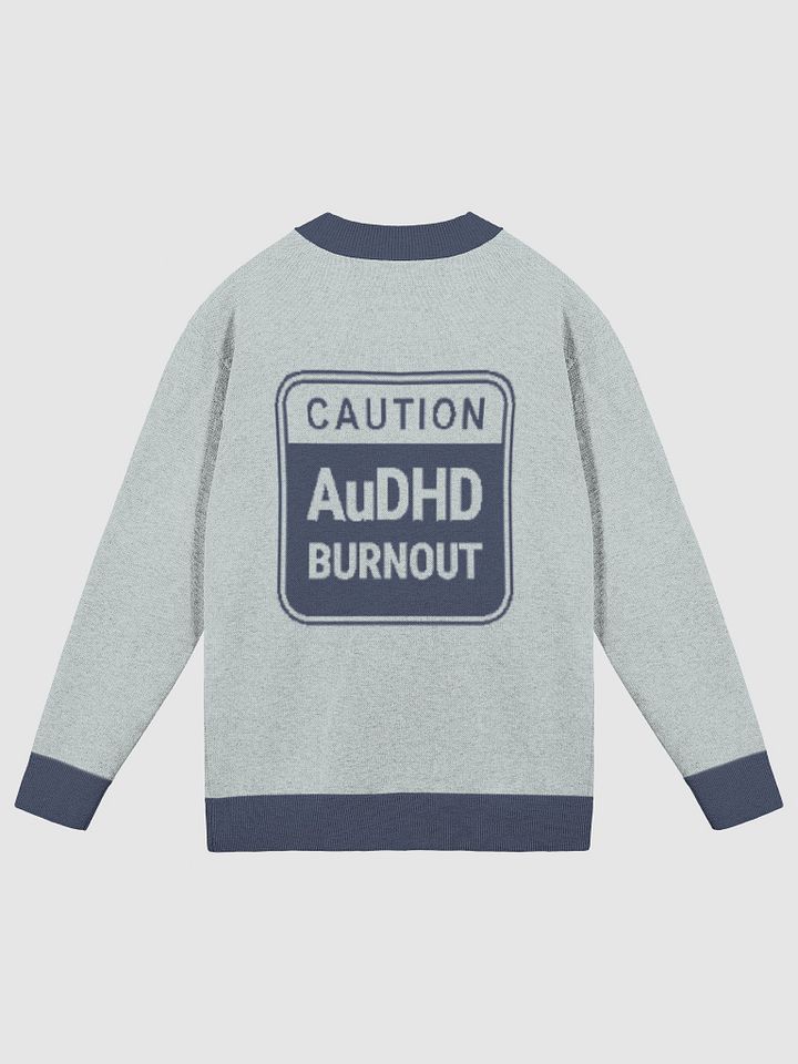 CAUTION: AuDHD BURNOUT (lg. design, duotone blue) knitwear cardigan product image (2)