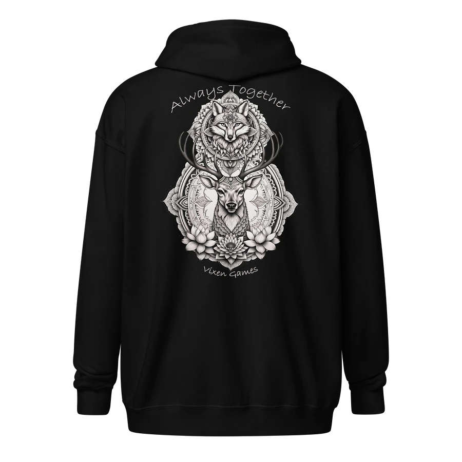 Married To A Vixen Always Together Stag and Vixen Mandala Back Print Zippy Hoodie product image (36)