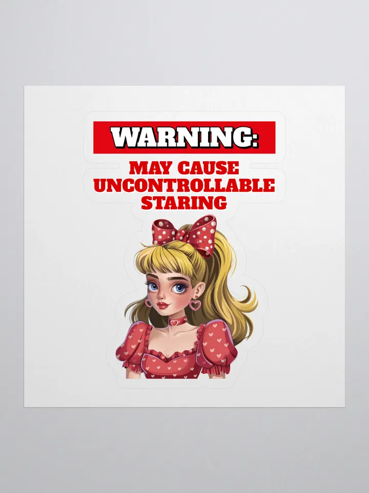 Warning: May Cause Uncontrollable Staring - Funny Sticker product image (1)