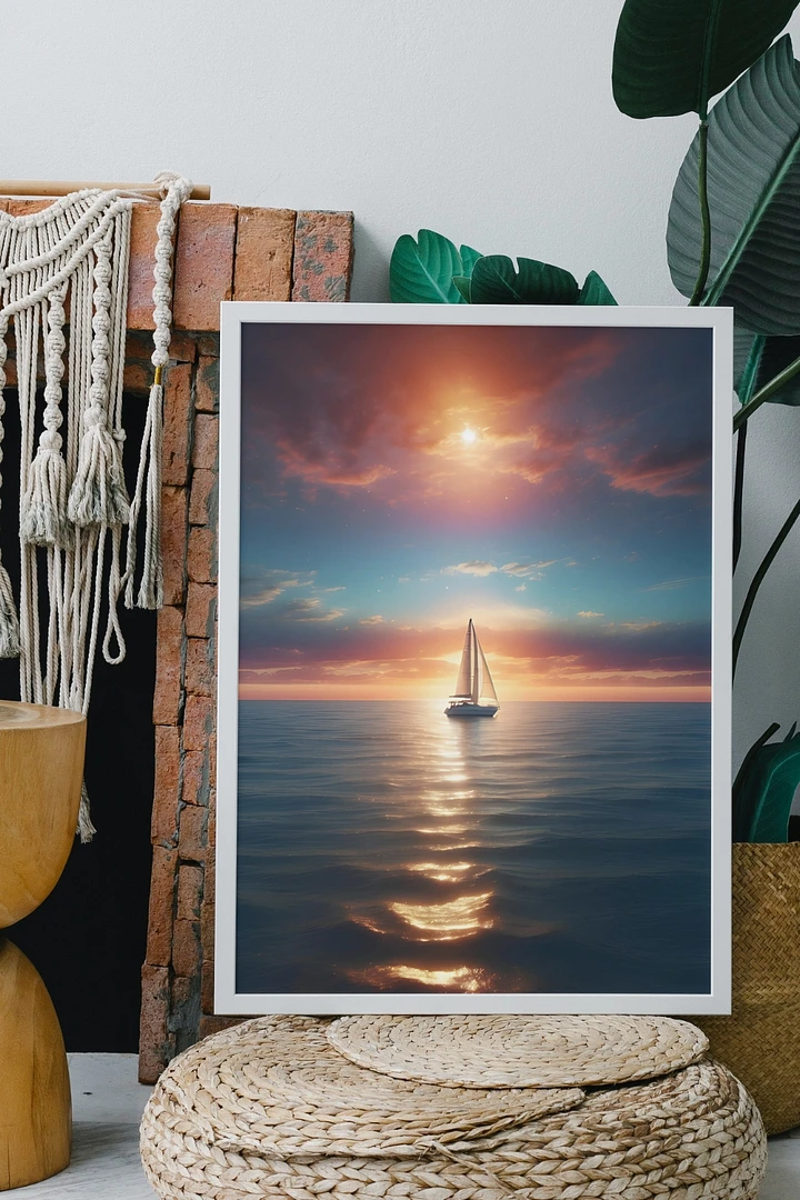 Sail Away Seascape at Sunset Framed Poster product image (1)
