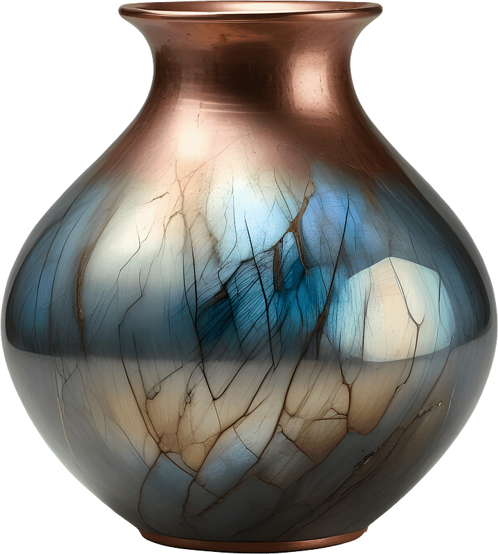 Stellar Luxe – Labradorite & Copper Globe Vase PNG product image (1)