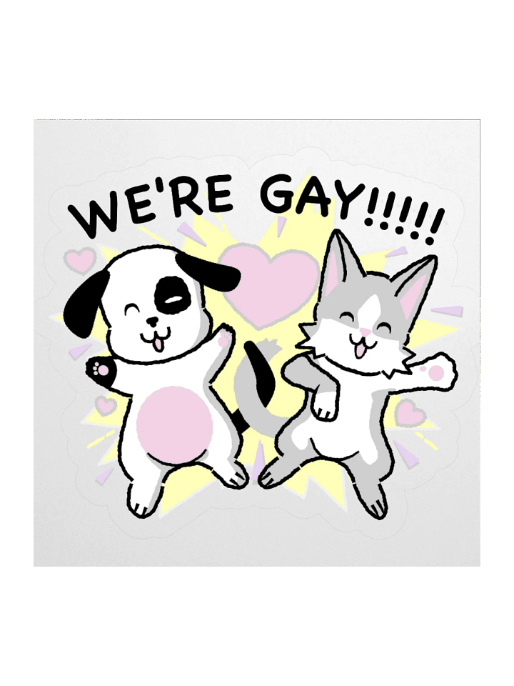 We're Gay!!!! animals sticker product image (2)