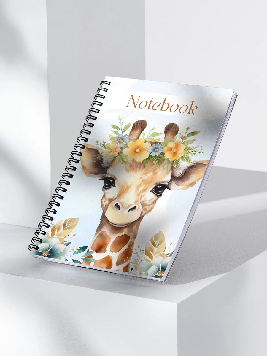 Whimsical Giraffe Floral Spiral Notebook product image (3)