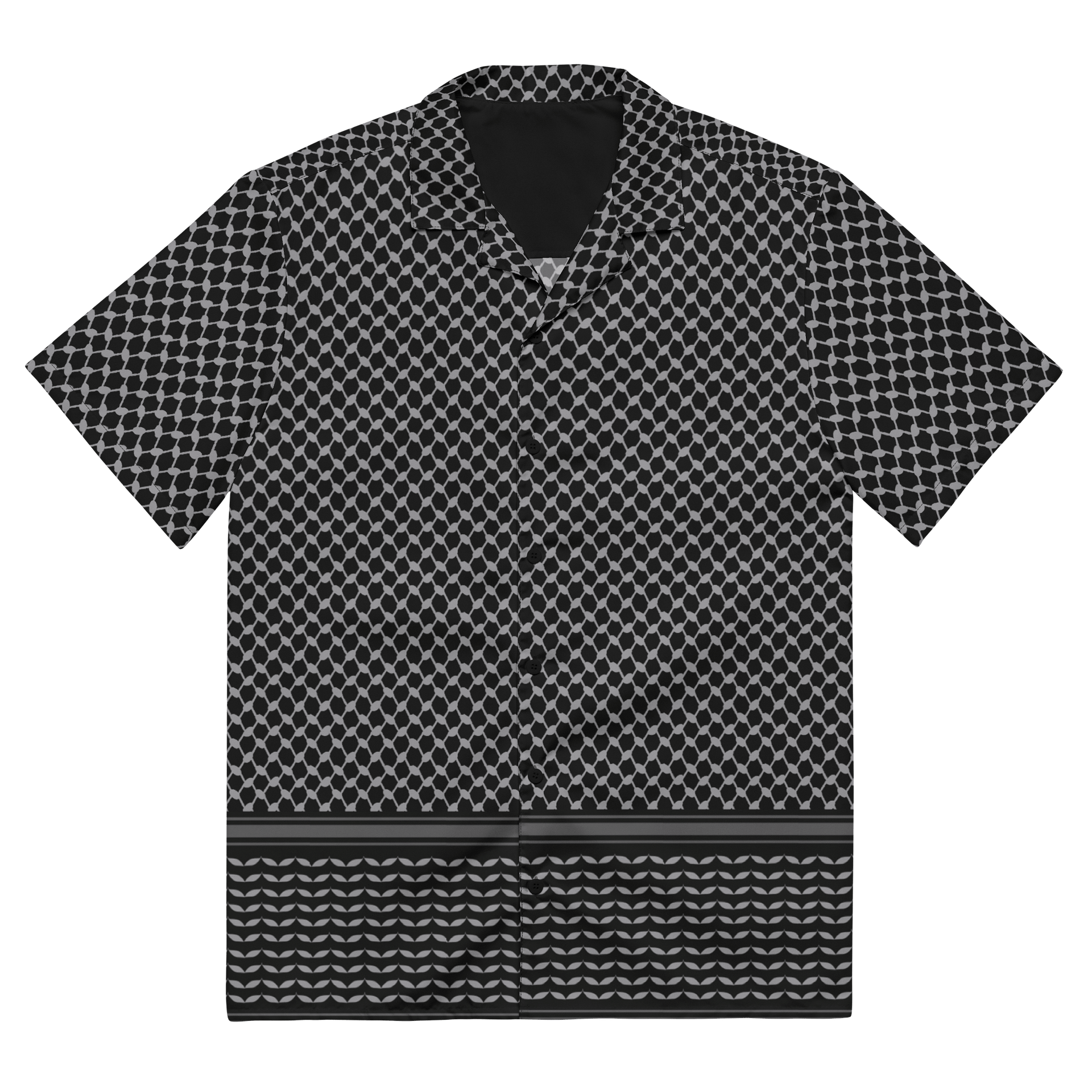 Kufiya Button Down Shirt Black & Grey product image (1)