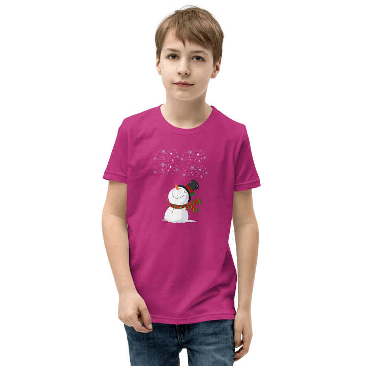 Cheerful Snowman Youth T-Shirt product image (8)