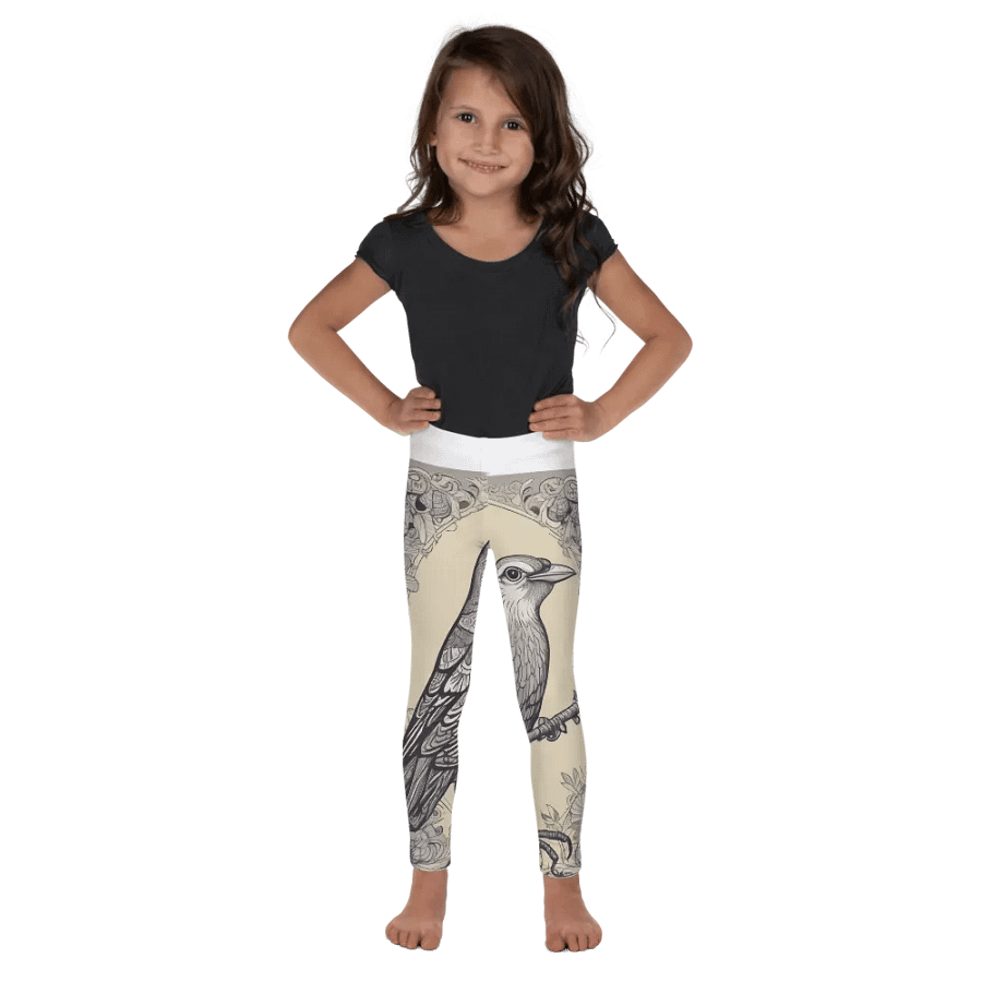 Elegant Aviary All-Over Print Kids Leggings product image (1)