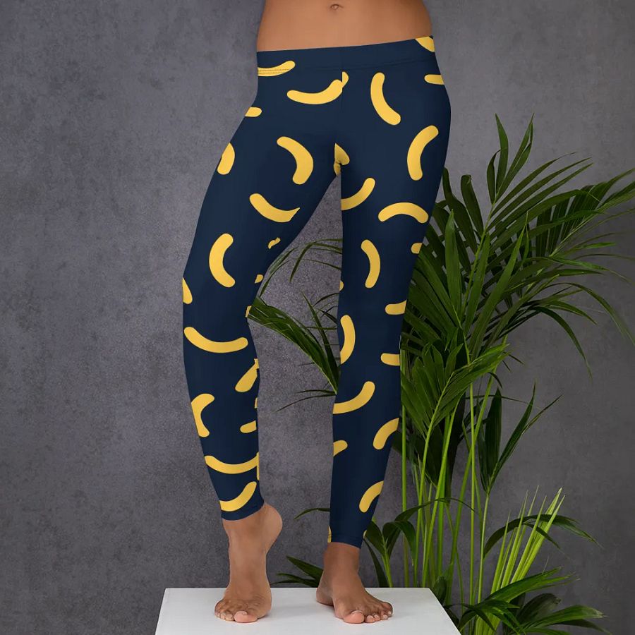 Curved Yellow Shapes All-Over Leggings product image (5)