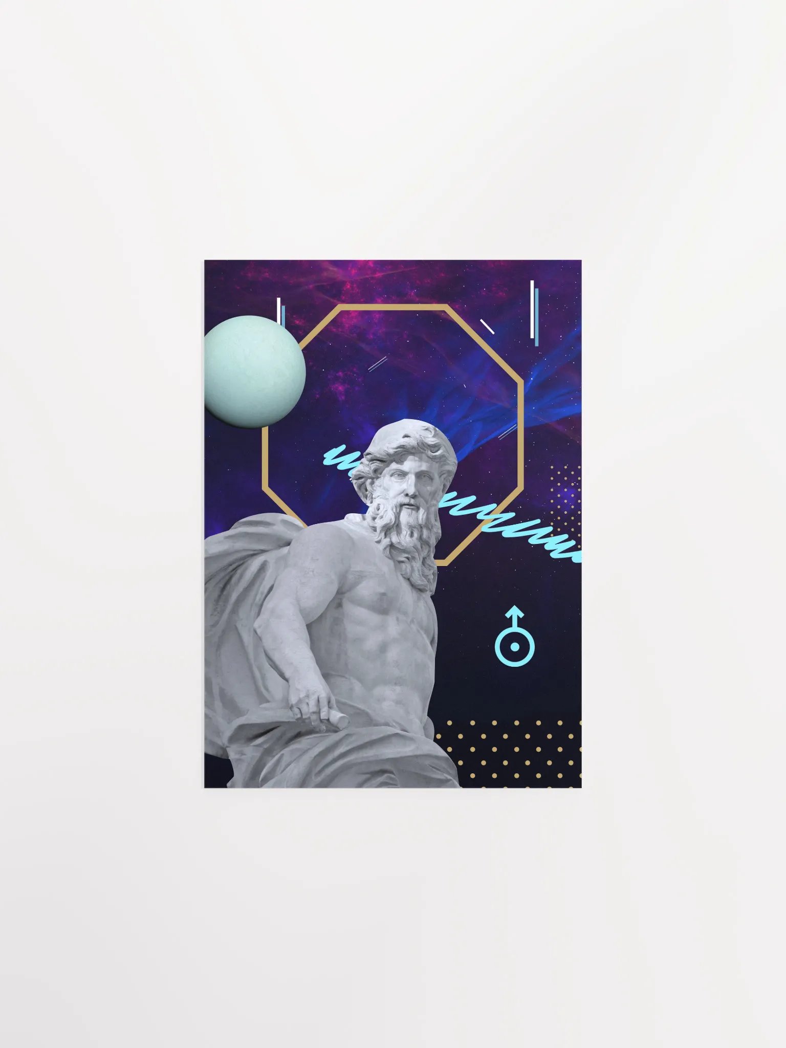 Synthwave Gods and Planets: Uranus (lat. Caelus) [synthwave/vaporwave/retrowave/cyberpunk] — aesthetic poster, retrowave poster, neon poster product image (6)