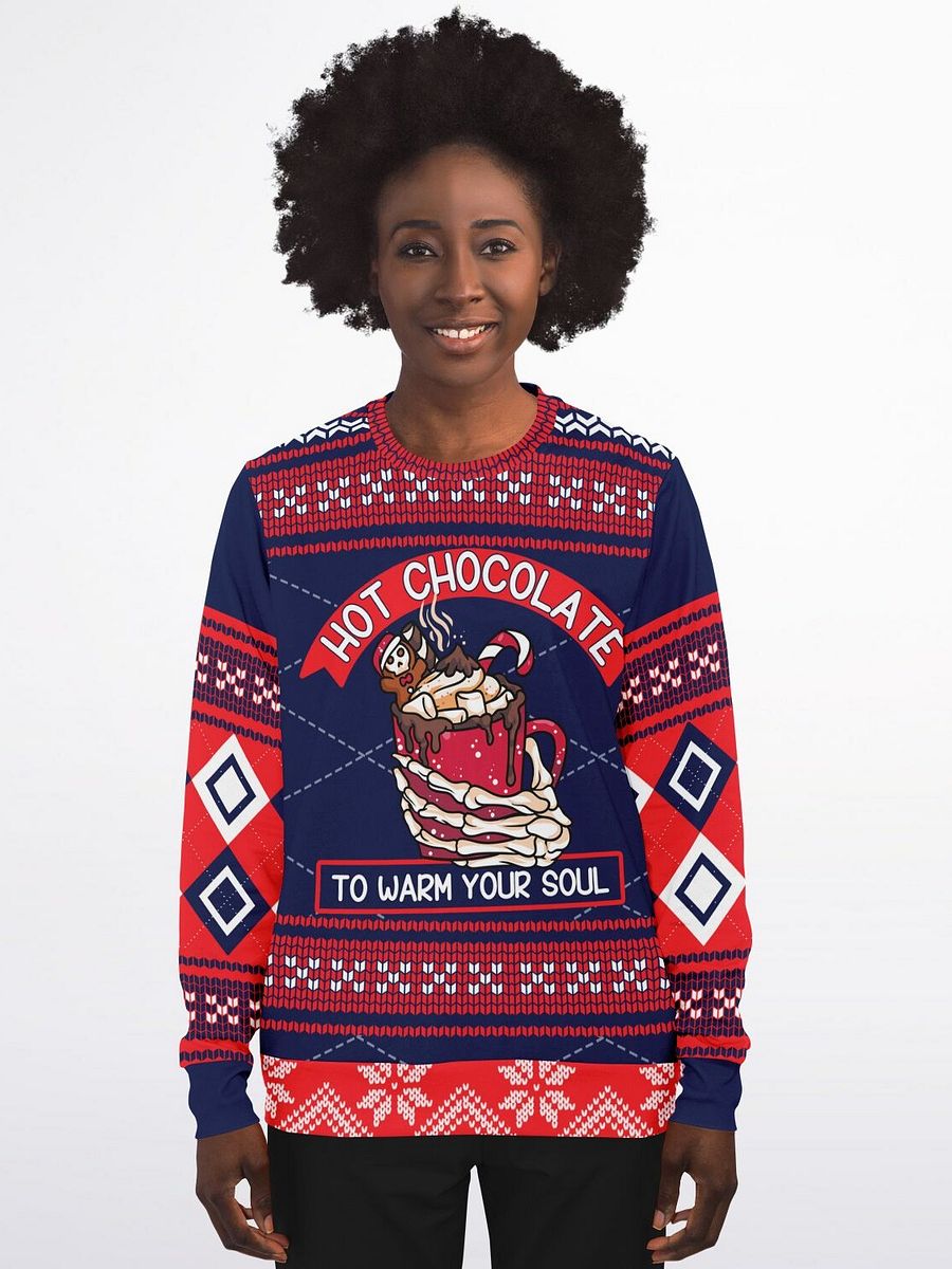 Nordic Hot Chocolate Christmas Sweatshirt | Winter Holiday Sweater | Cozy Marshmallow Gingerbread Design | Holiday Party Outfit product image (1)