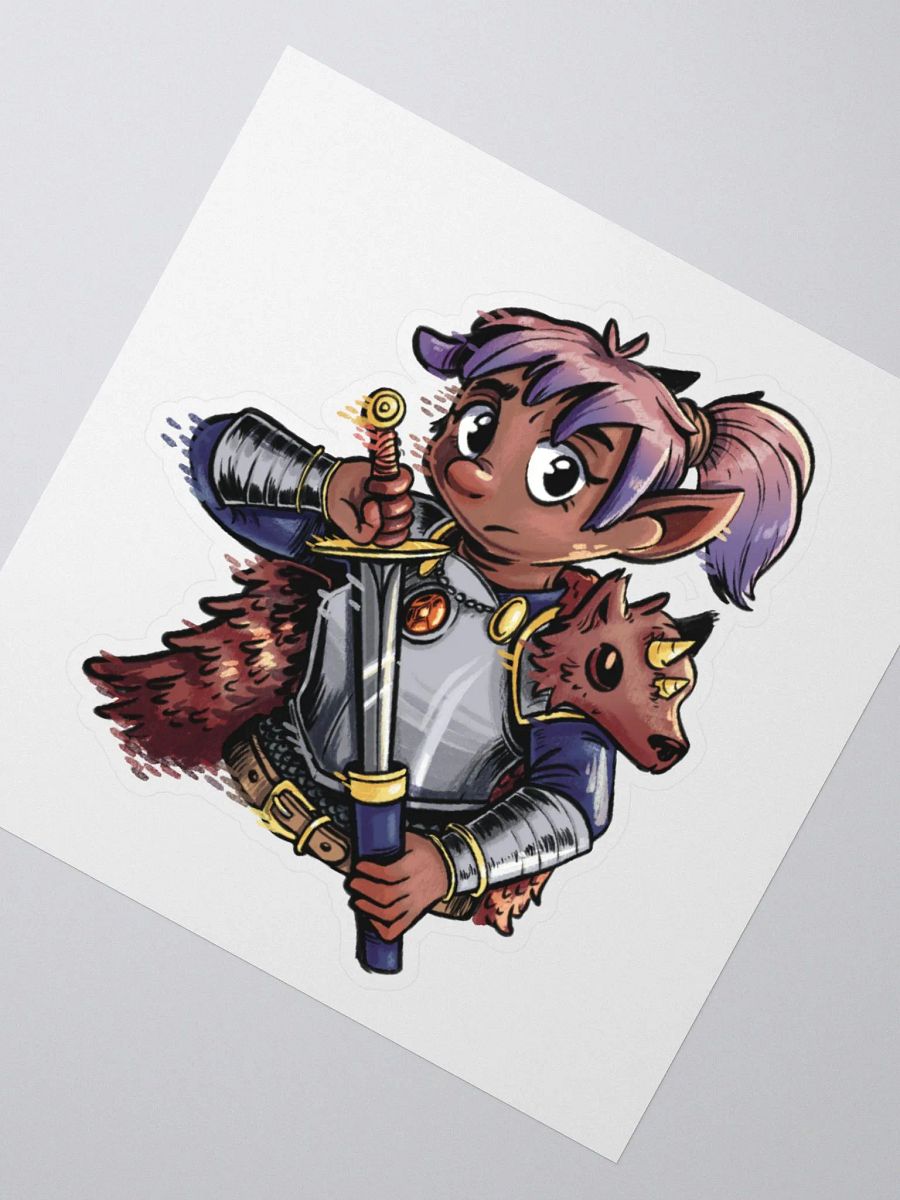 Gnome Paladin Sticker - Fantasy RPG Character Art Decal product image (2)