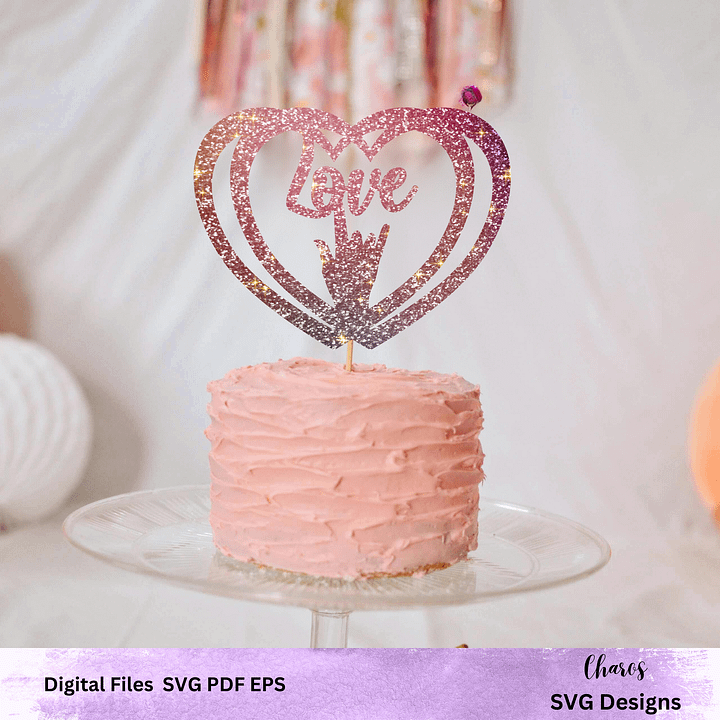 Hearts of Love ASL Cake Topper product image (1)