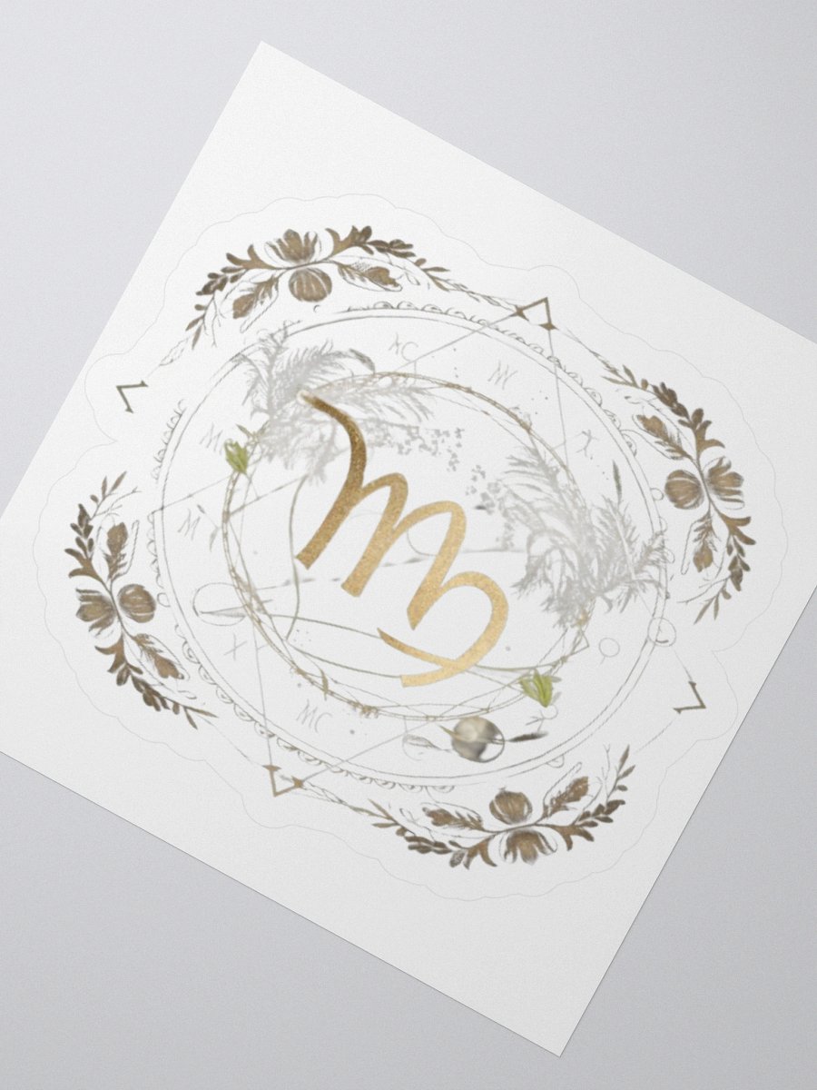 Virgo Zodiac Sticker - Maiden with Wheat & Floral - Durable Vinyl product image (4)