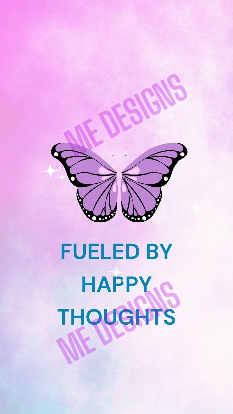 💕 Fueled By Happy Thoughts Digital Phone Wallpaper PDF Download 💕 product image (2)