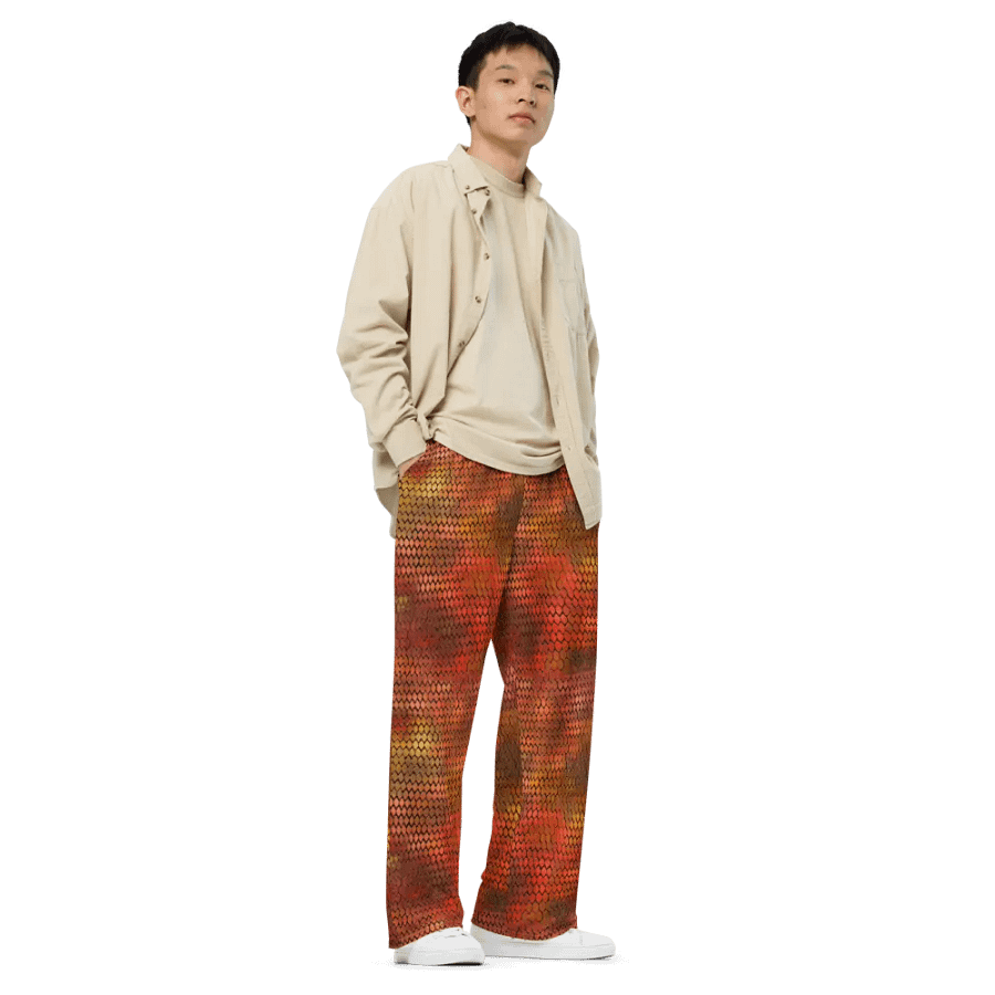 Orange Dragon Scales Wideleg Pants product image (8)