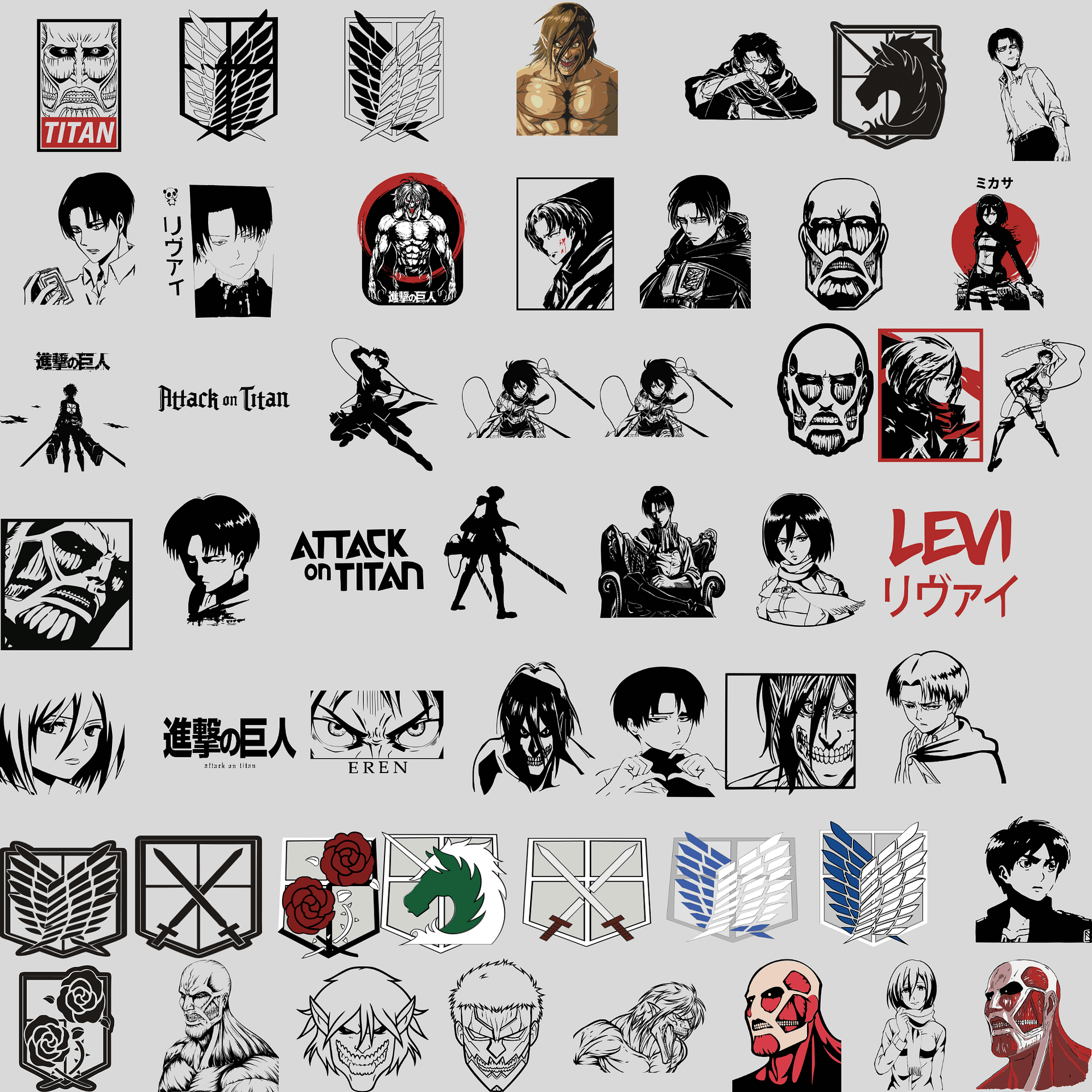 Attack On Titan Svg, Anime Svg, SVG bundle, Anime Bundle, T-shirt Svg, T-shirt Svg Bundle, Wings Of Freedom Bundle,177 Files, Anime Png, Png product image (2)