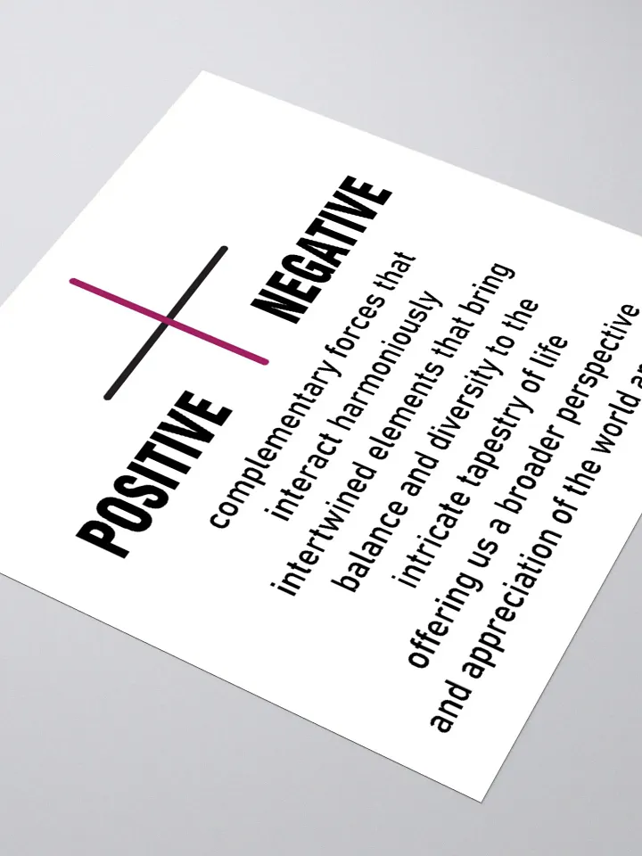 positive n negative Sticker - dark fuxia line product image (1)