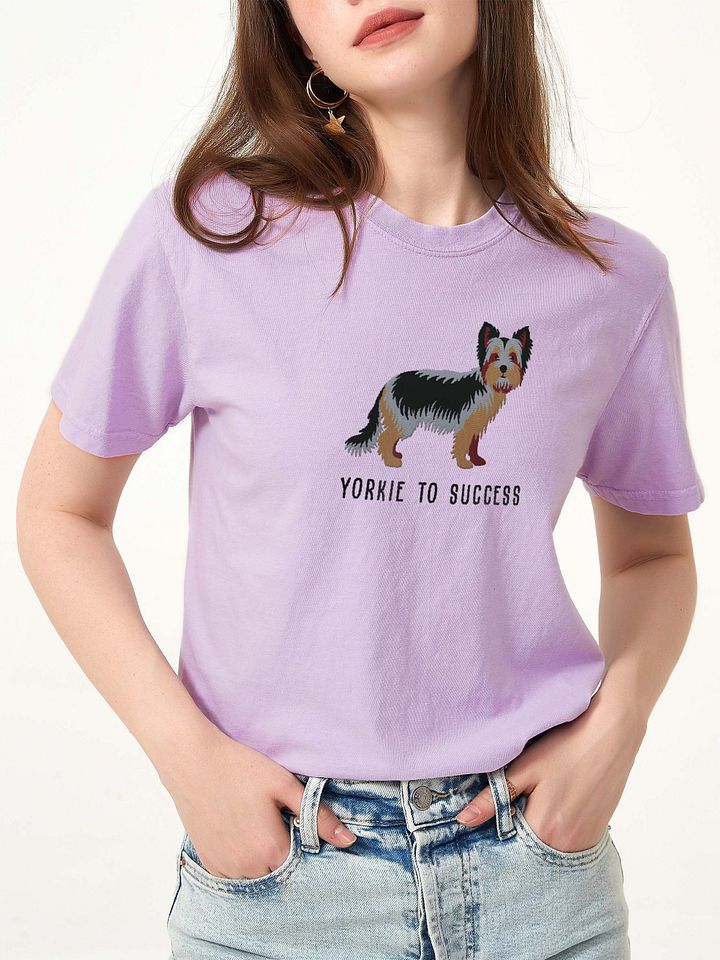 Yorkie to Success T-Shirt(Embroidered) of a Yorkshire Terrier(Puppy Colors) product image (2)
