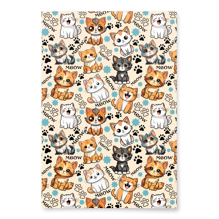 Meow Magic Wrapping Paper - Papaya Whip product image (3)