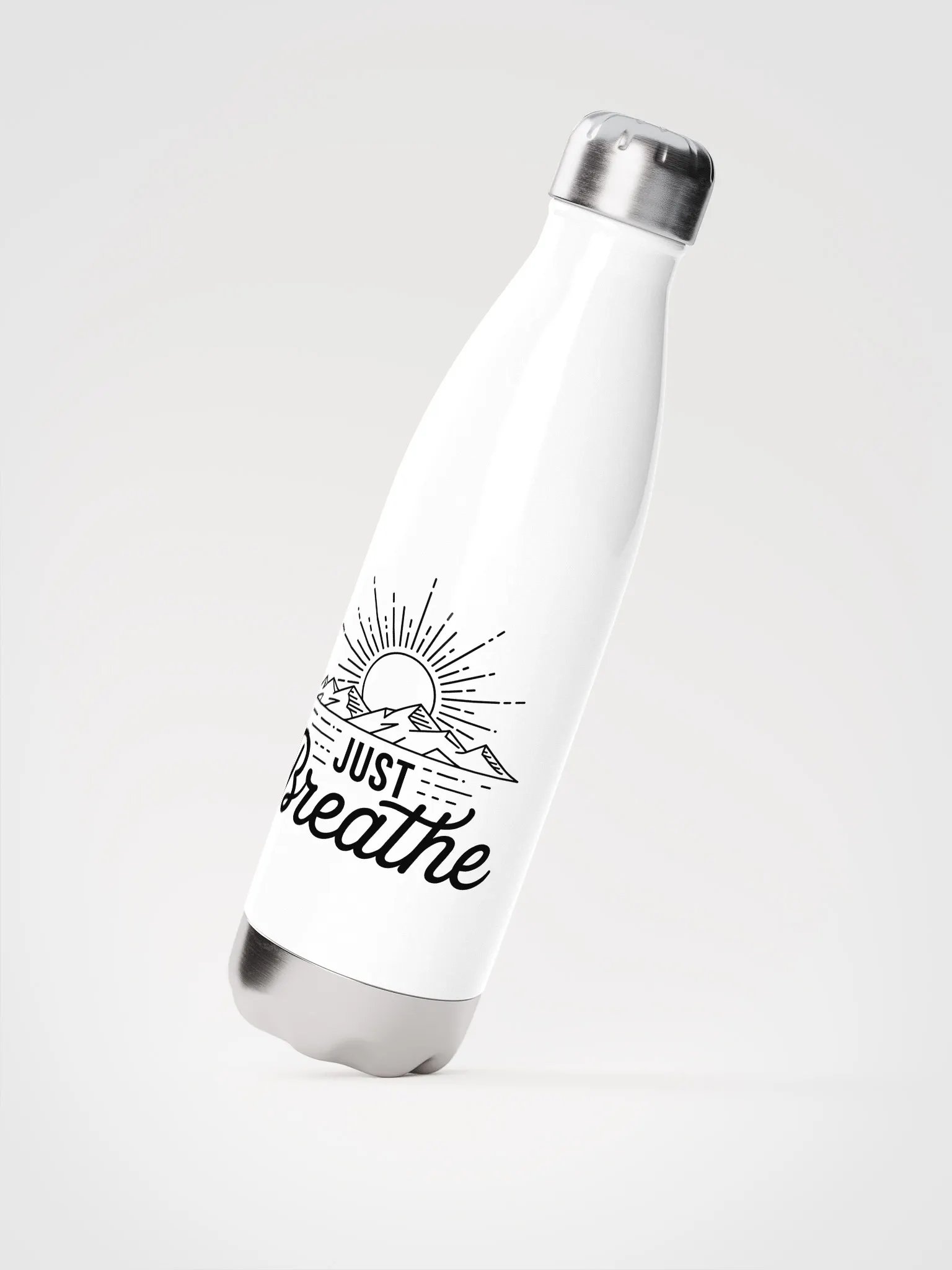 'Just Breathe' Steel Water Bottle product image (1)