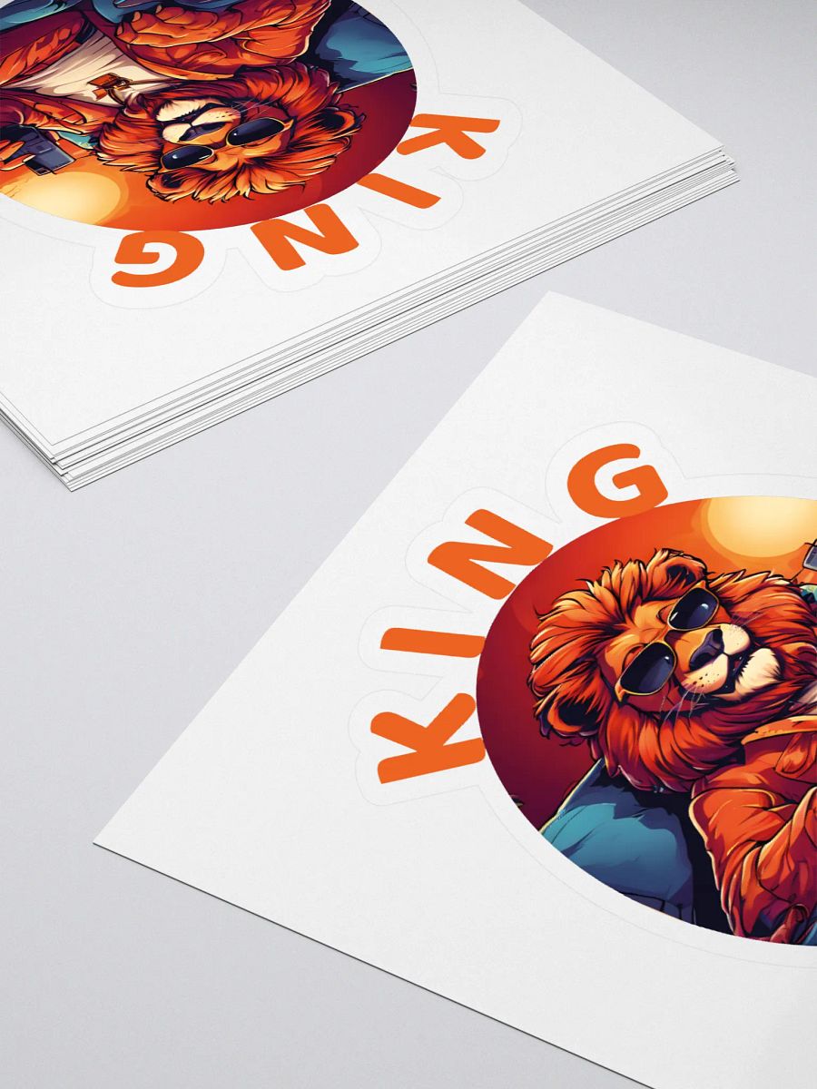 King of the Couch - Funny Stylish Cartoon Lion Kiss Cut Stickers product image (4)