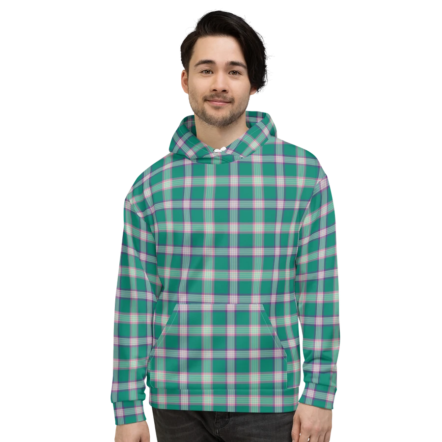 Emerald Green and Purple Plaid Hoodie product image (2)