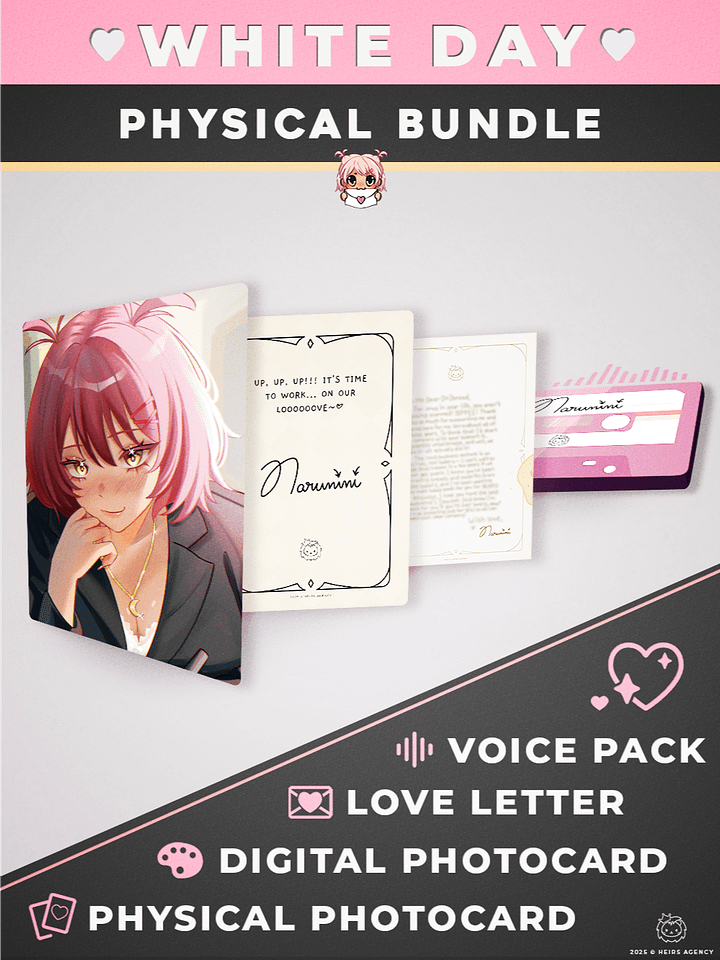 Narunini White Day Bundle - Physical Photocard, Digital Photocard, Voice Pack, and Love Letter product image (1)
