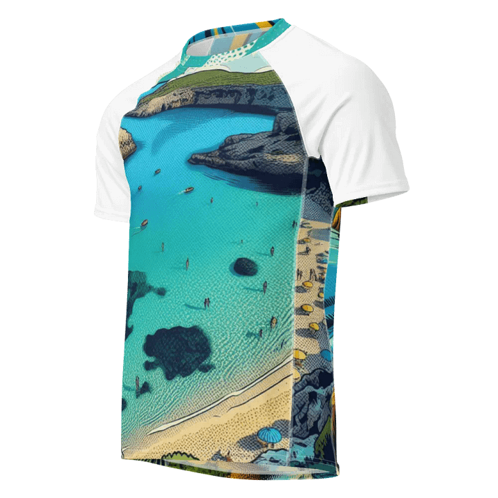 Coastal Bliss Men's Rash Guard |Ai Design product image (1)
