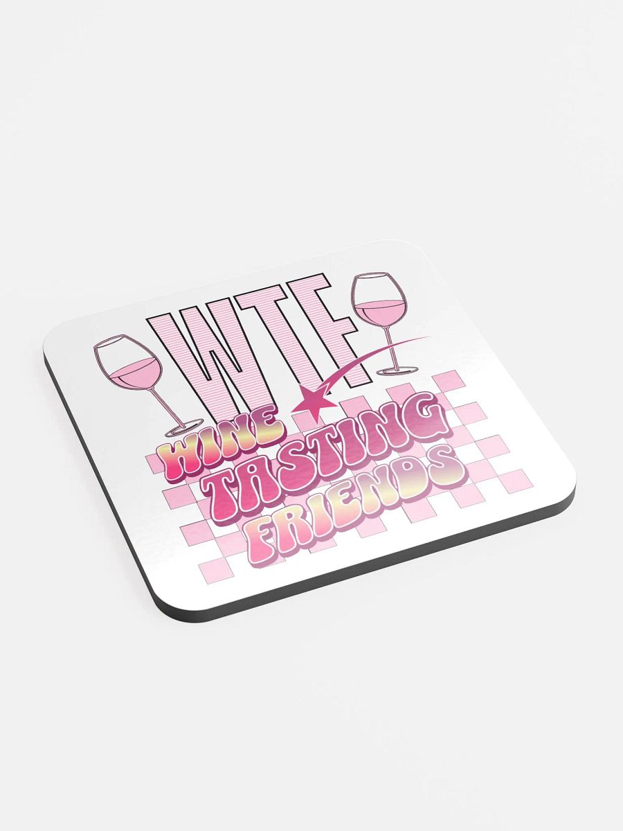 WTF Wine Tasting Friends Glossed Cork Coaster product image (2)