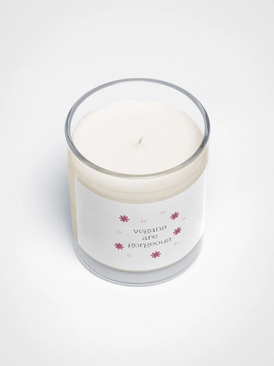 “Vegans Are Gorgeous” Soy Wax Glass Jar Candle product image (3)