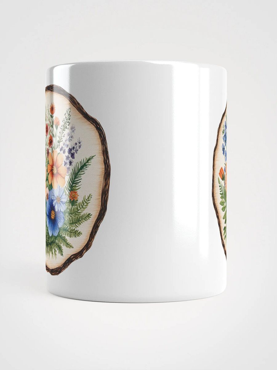 Blue Wildflower Round Wood Art Ceramic Mug product image (13)