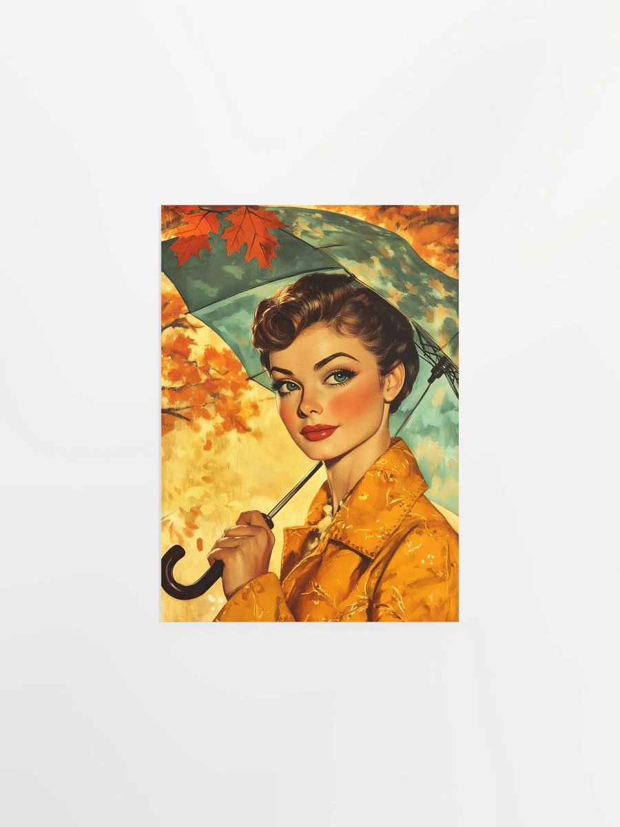 Rainy Day Chic Retro Poster - Nostalgic Autumn Classic Art Print product image (10)
