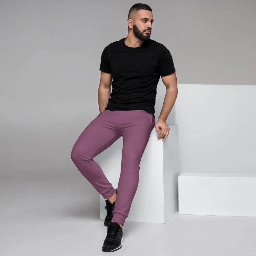 Plain Dark Lilac Purple Soft Summer Recycled Polyester Premium Men's Joggers by Treasure Pie product image (7)
