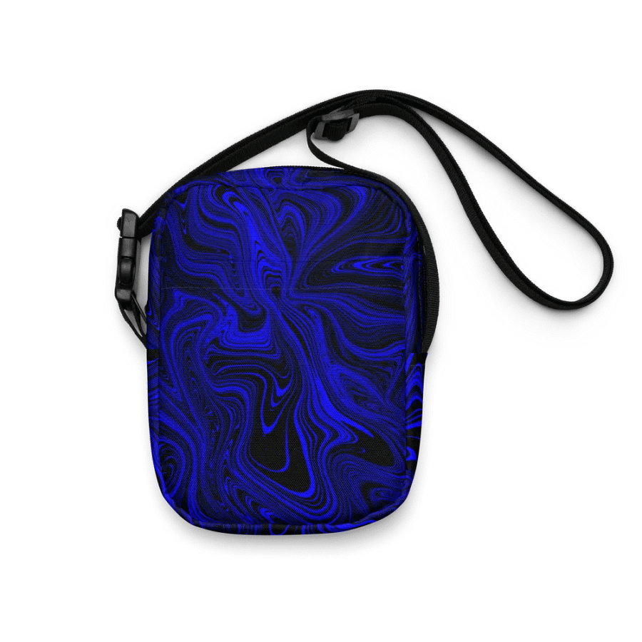 Utility Crossbody Bag - Dark Blue and Black Fluid Swirls product image (11)