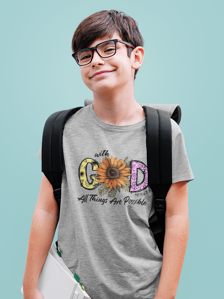 Radiant Faith: 'With GOD' Youth T-Shirt product image (1)