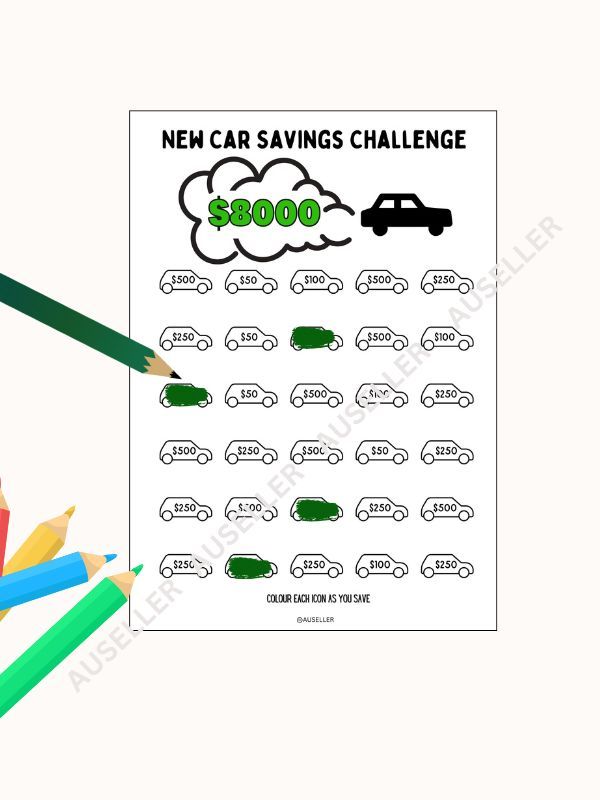 New Car Savings Challenge Printable Page product image (2)