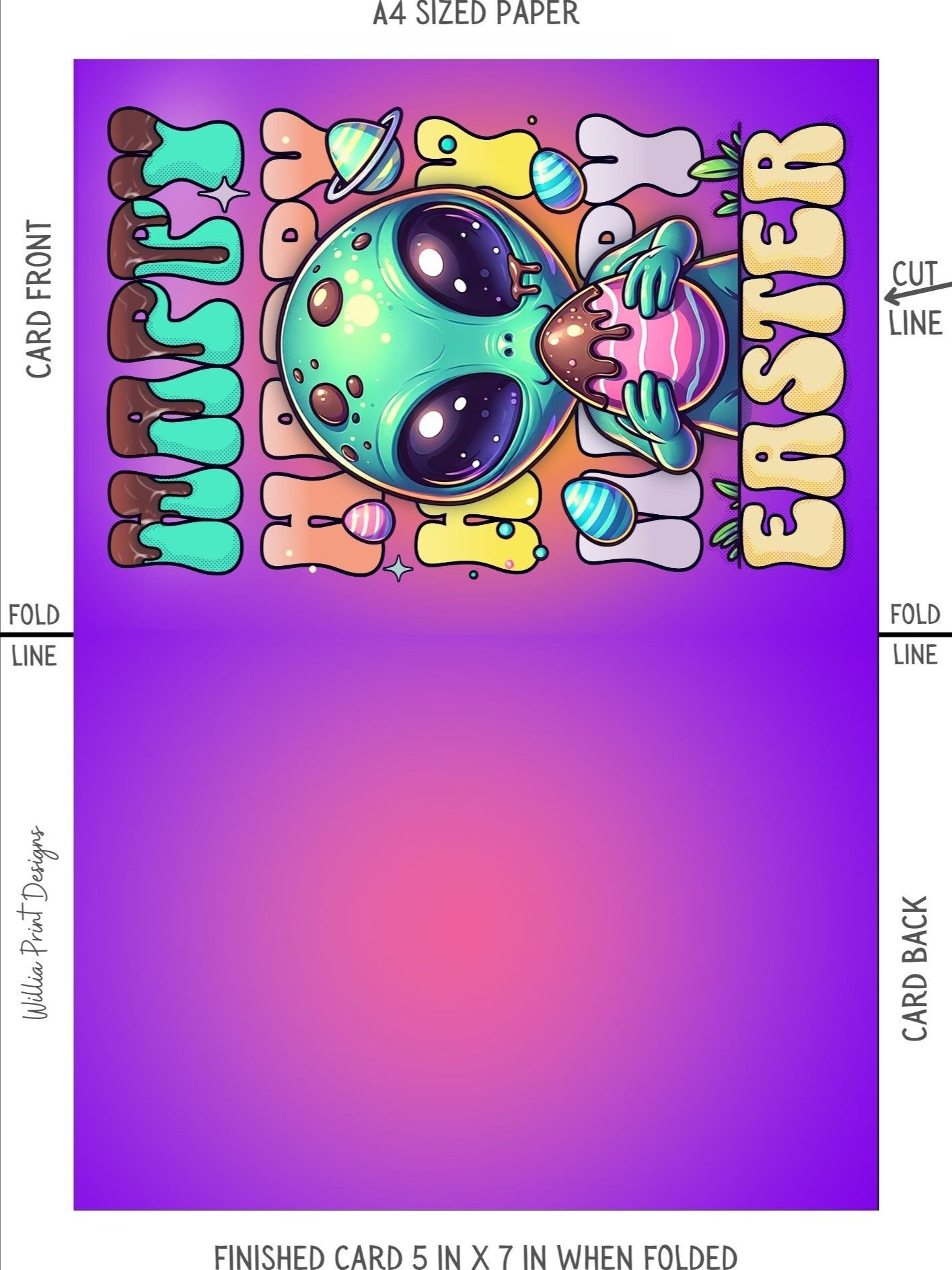 Happy Alien Extraterrestrial Easter Holiday Card product image (3)