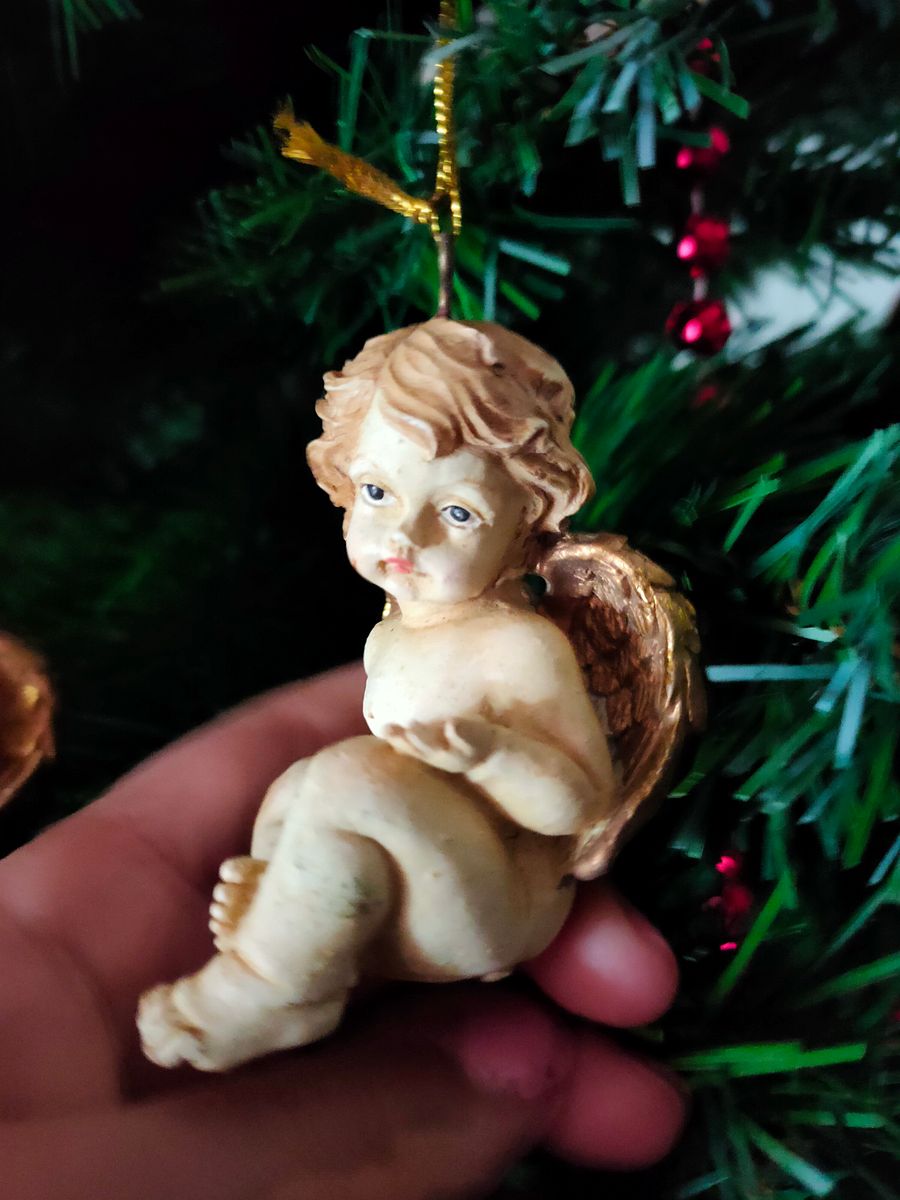 Anjo Vintage "Toque de Luz" para Árvore de Natal - Mão aberta product image (10)