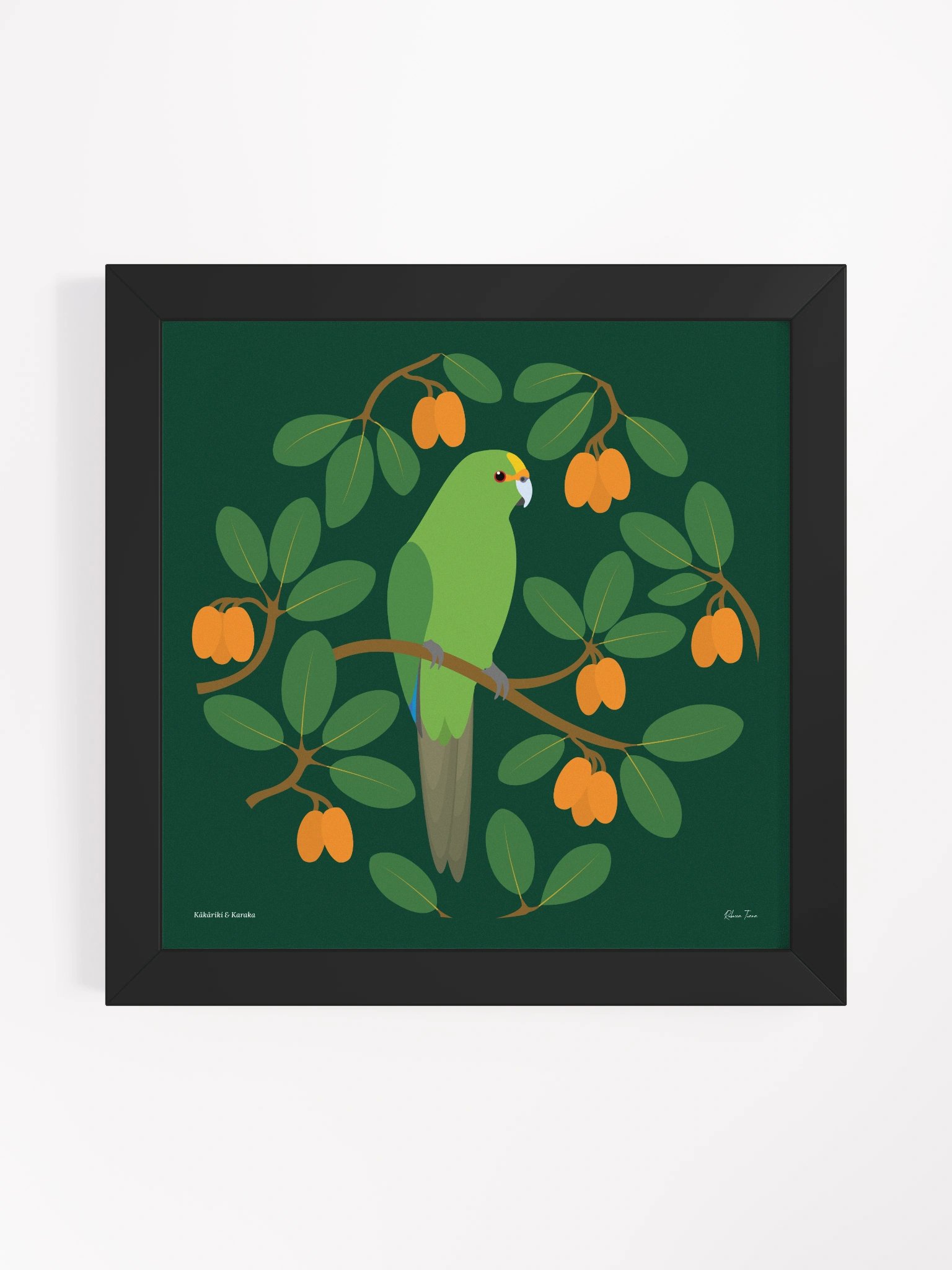 Kākāriki in Karaka Framed Wall Art product image (1)