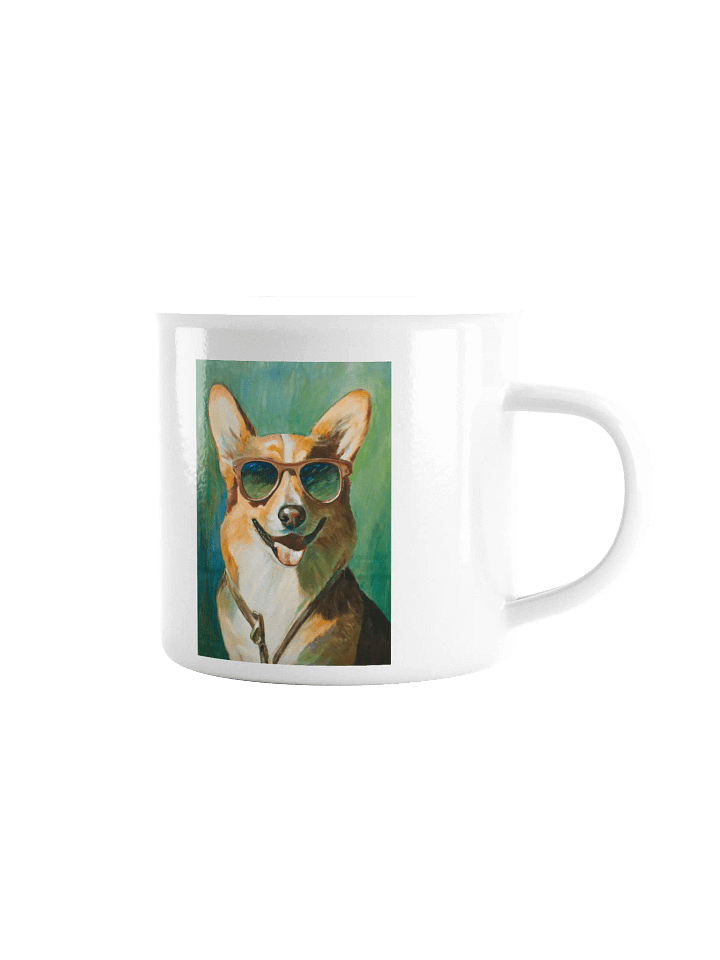 Cool Corgi Sunglasses Painting - dogPXL Artistic series Enamel Mug product image (1)