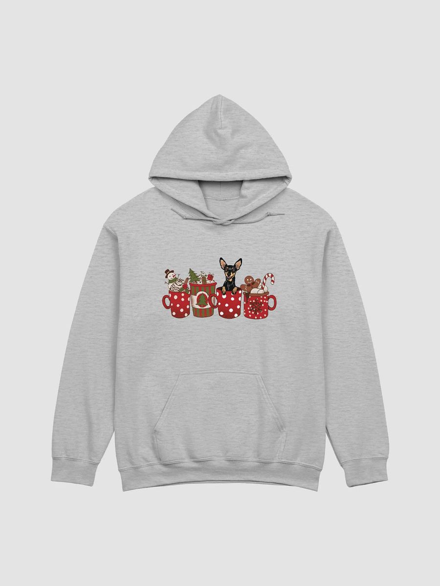 Cute Mini Pinscher in a Christmas Cup Hooded Sweatshirt | Funny Christmas Pup in a Cup product image (24)