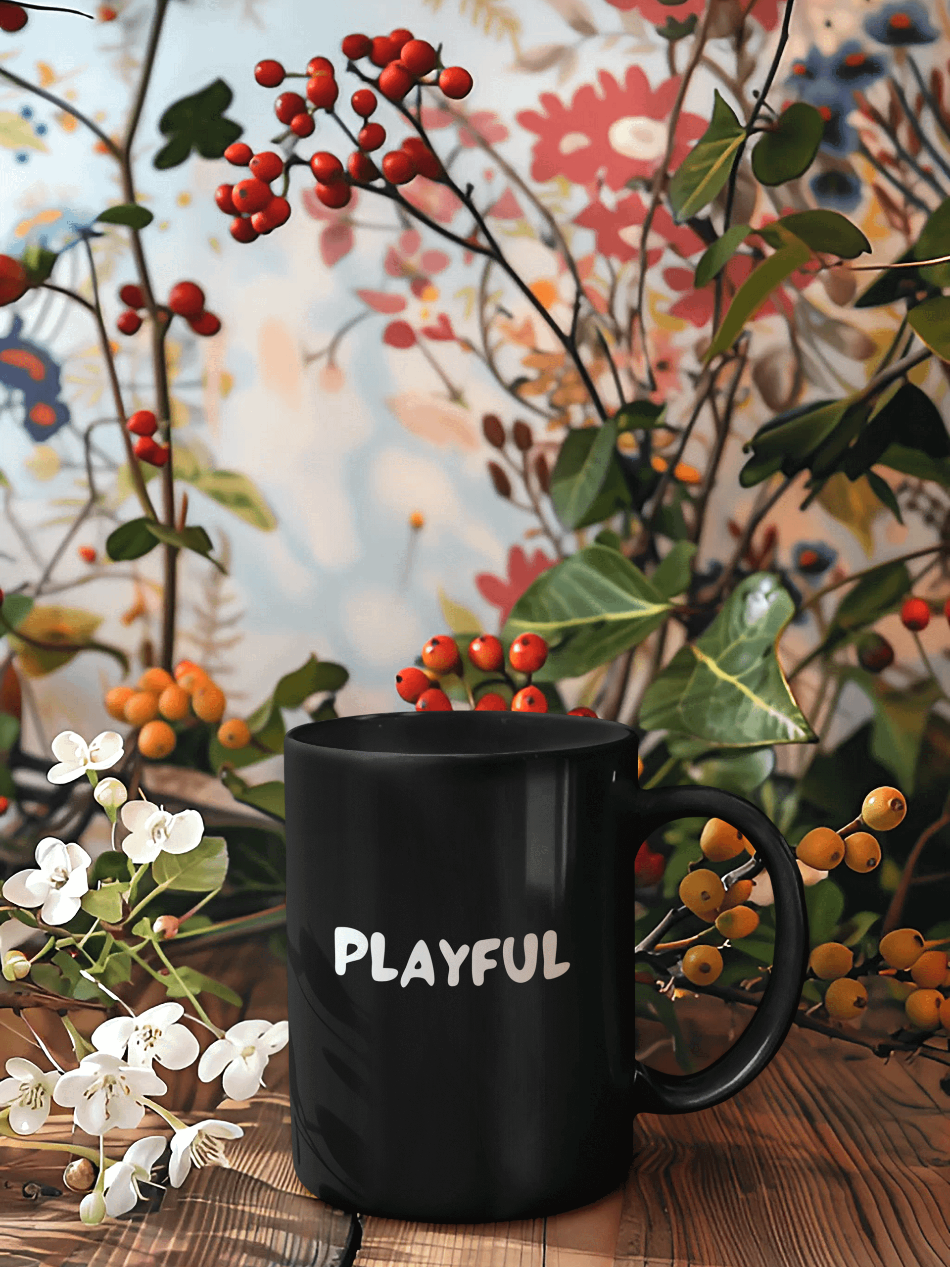 “Playful” My Vibe Black Ceramic Mug product image (1)